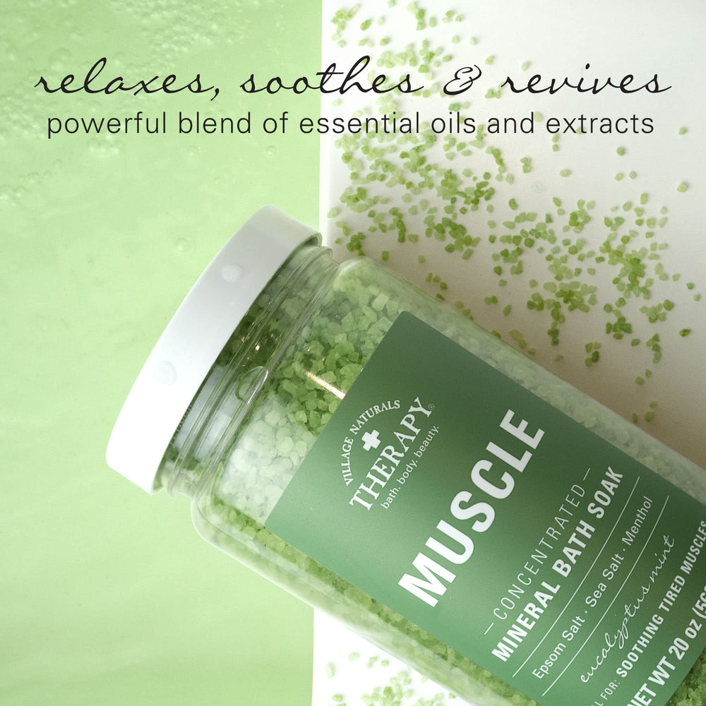 Village Naturals Therapy Muscle Bath Soak footbath in warm water soothing tired feet