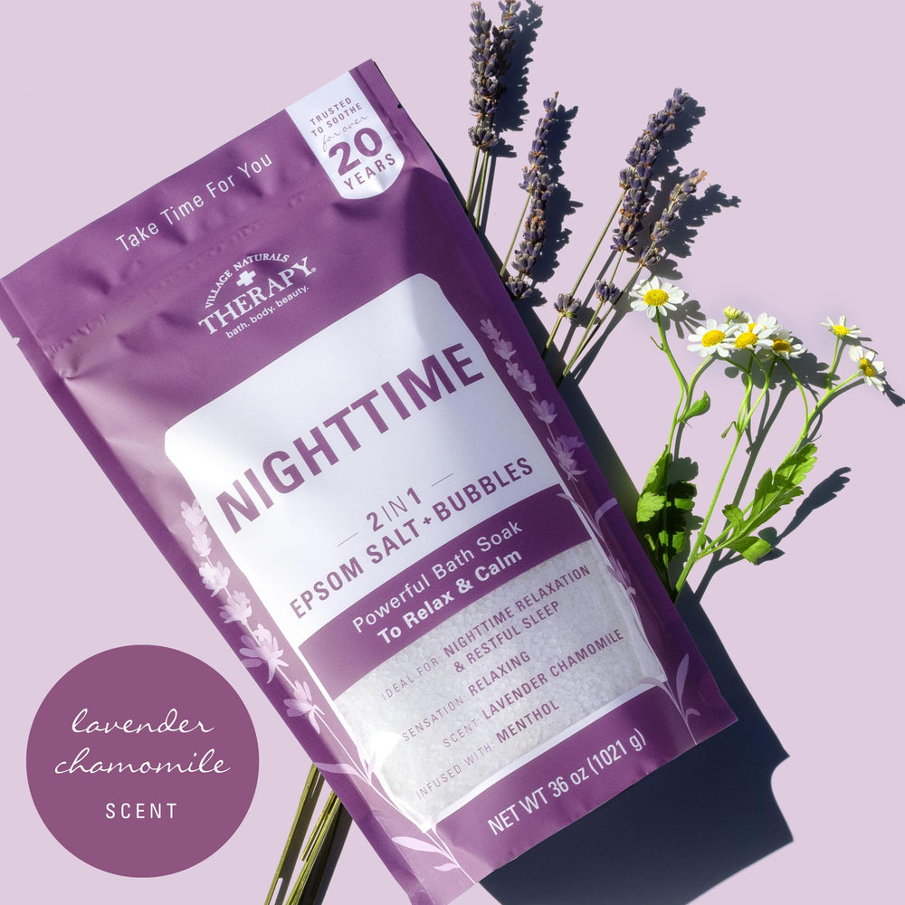 Village Naturals Therapy Burbujas densas: envuelven la piel durante el baño.