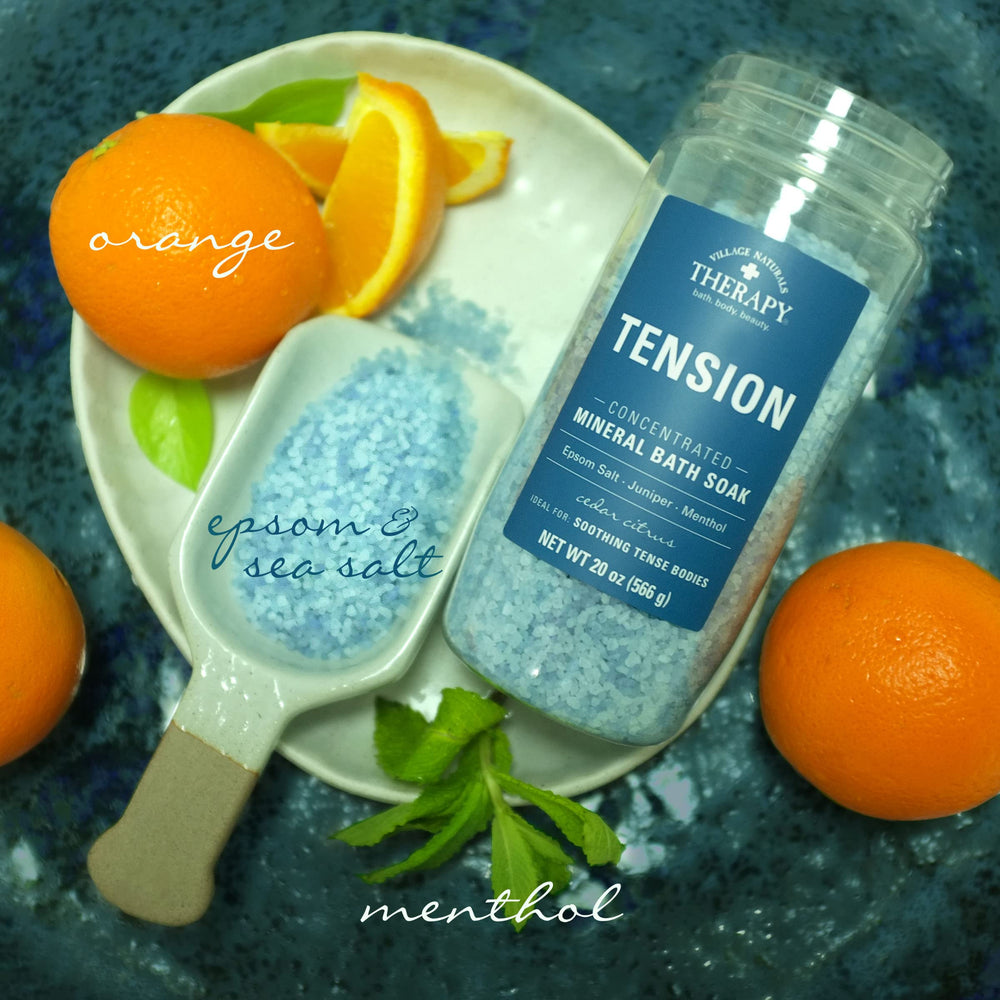 Village Naturals Therapy sal marina y epsom, ayuda a relajar molestias temporales