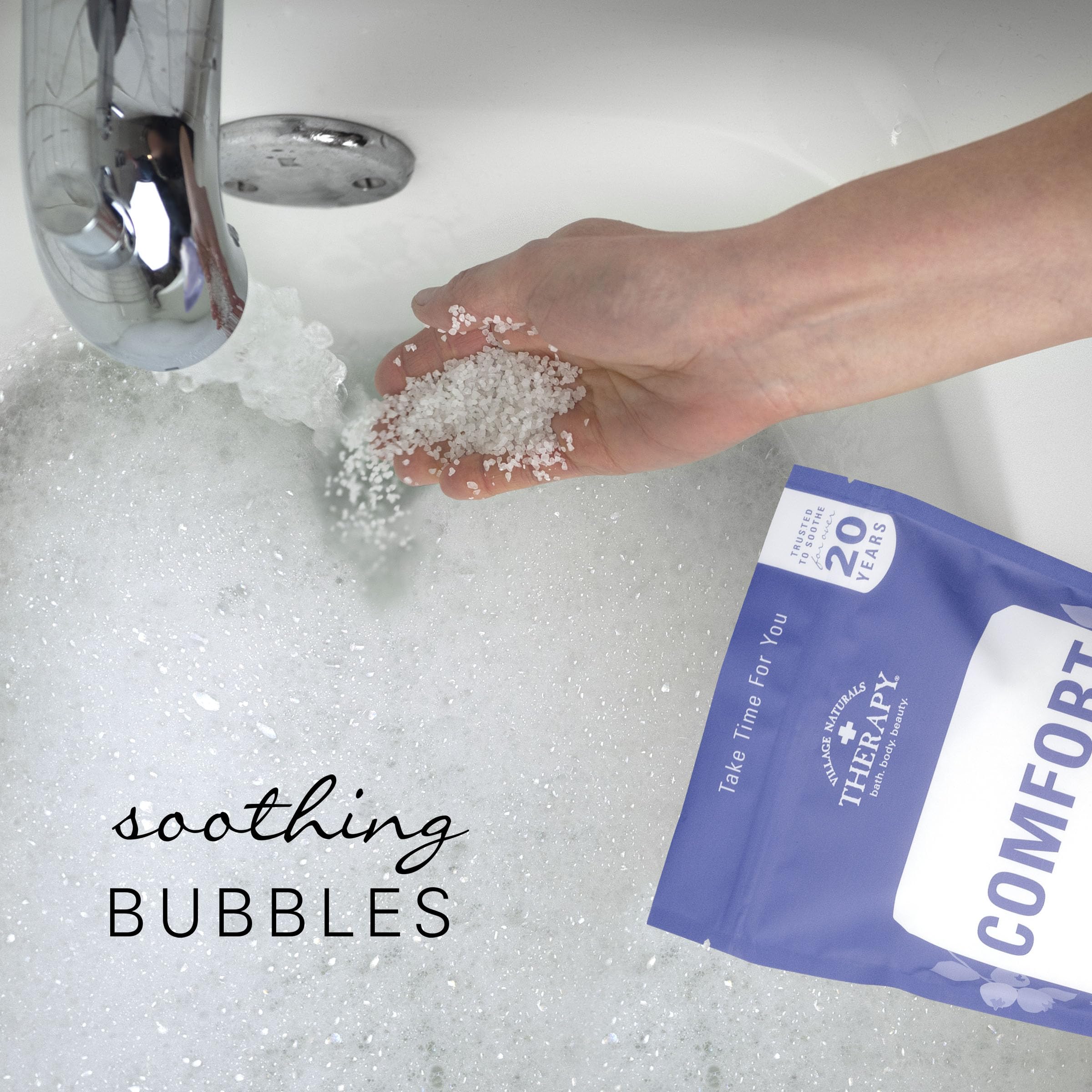 Village Naturals Therapy Comfort Foaming Bath Soak aroma cítrico dulce para despertar sentidos