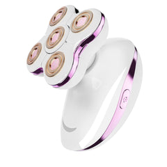 VIMC electric razor close-up on face, smooth glide for sensitive skin.