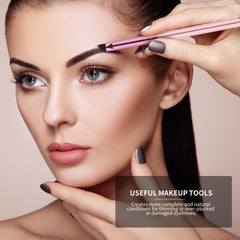 Vin Beauty spoolie end for quick brow grooming and blend.
