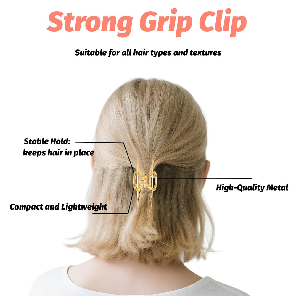 VinBee clip metálico en uso diario para cabello grueso.