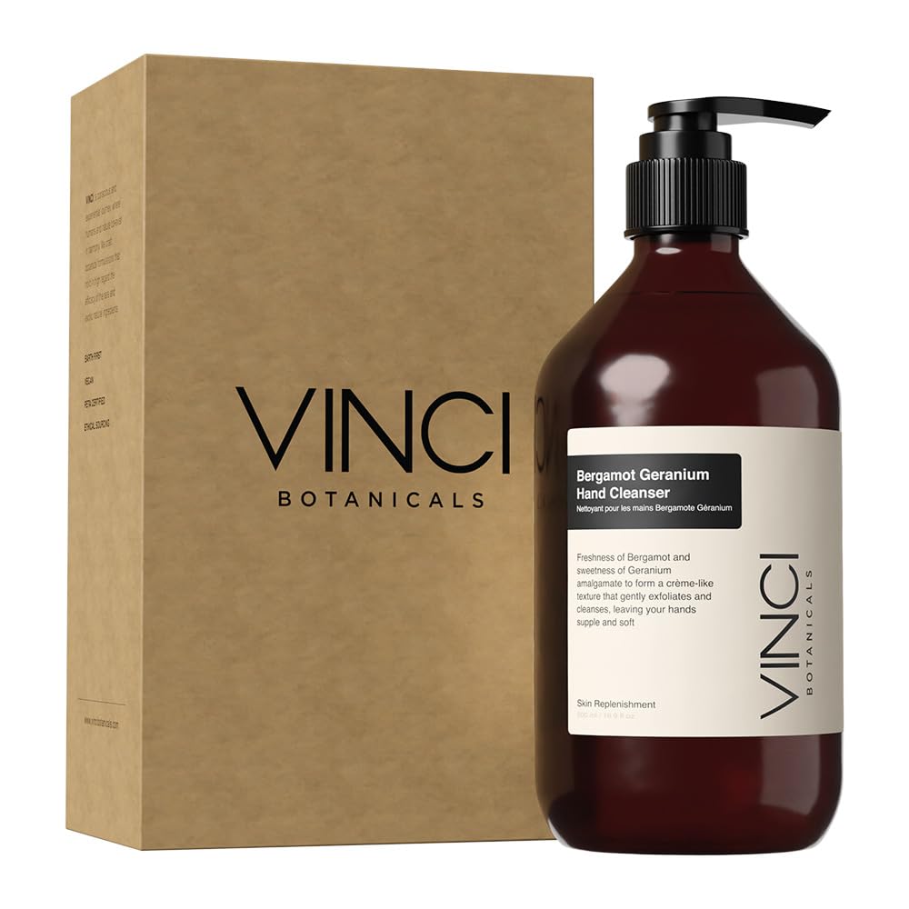 Vinci Botanicals gel limpiador de manos bergamota y geranio, aroma dulce y fresco para cada lavado.