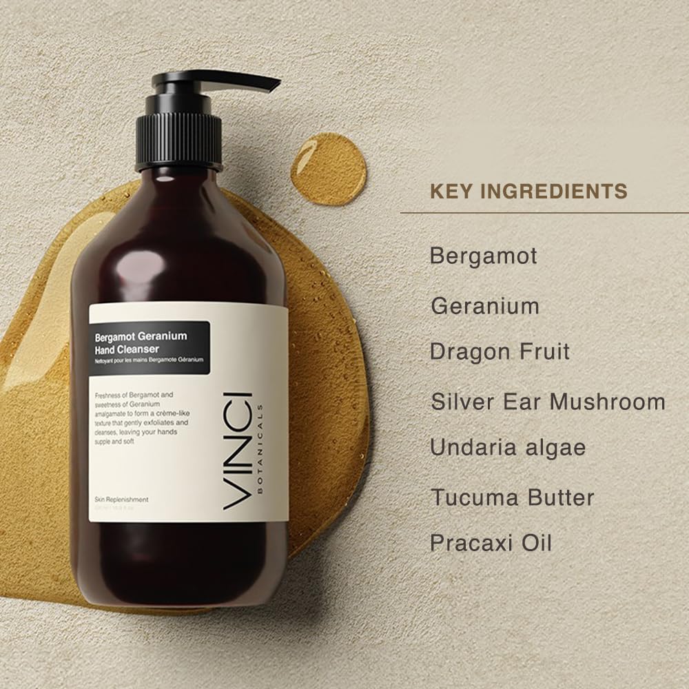 Sensación de limpieza e hidratación tras cada lavado de manos, Vinci Botanicals.