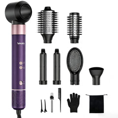 Vincofy 7-in-1 hair dryer brush with auto-wrap curlers enabling time-saving versatile styling.