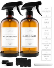 Vine Creations amber glass spray bottle 16oz for durable cleaning tasks