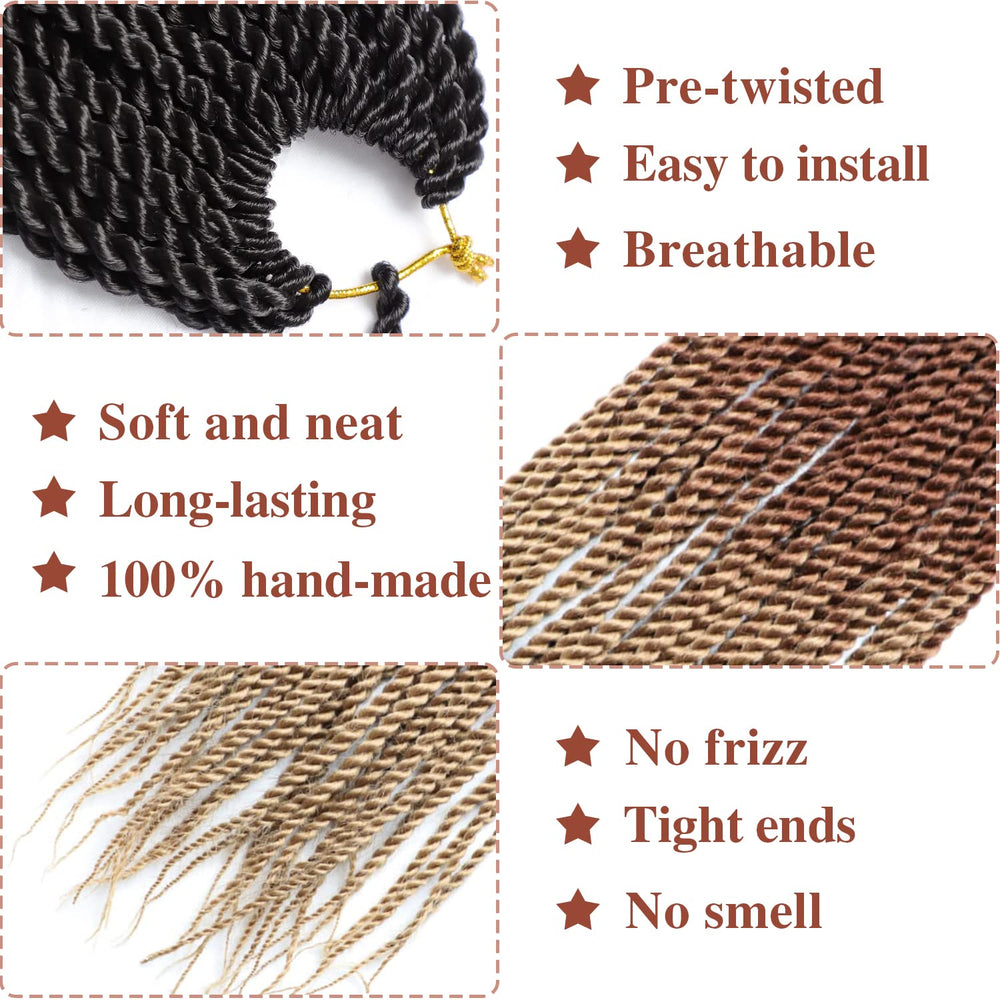 VIOLET Senegalese twist crochet hair 18 inch pre-looped for easy installation.