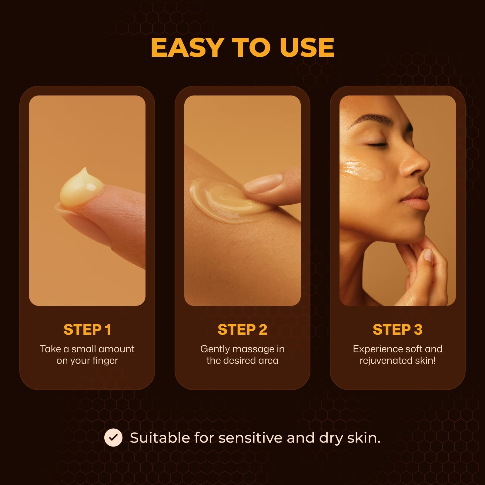 VIORY Tallow and Honey Balm applied to face for daily moisture usage.