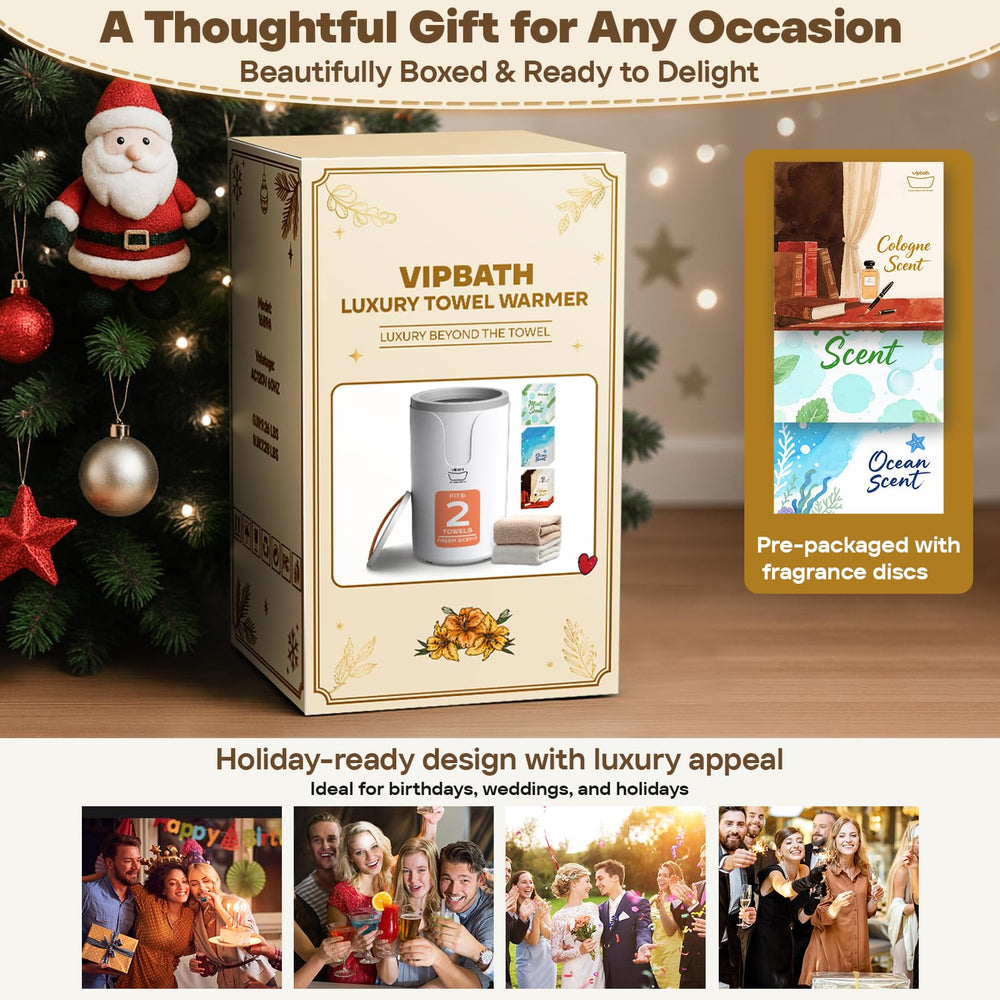 VIPBATH 12-fragrance discs included for a refreshing scent during warmth sessions.