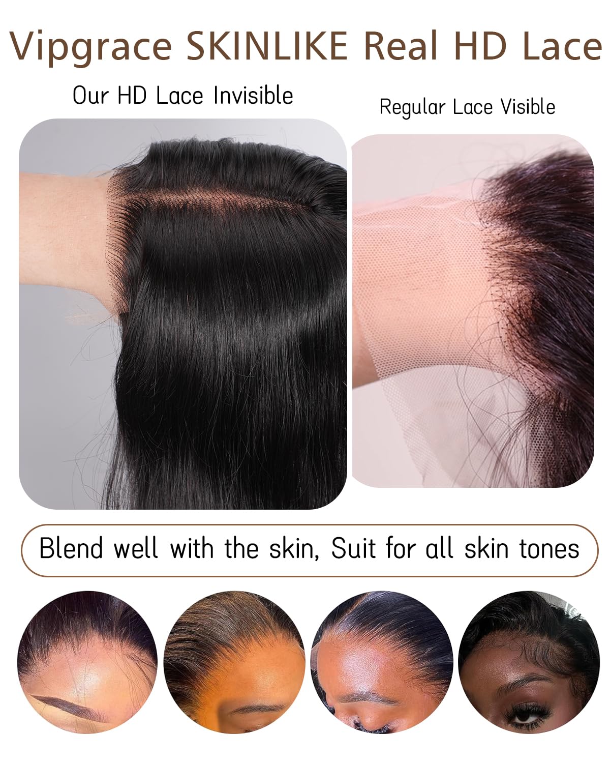 Vipgrace bleached knots detail for undetectable knots