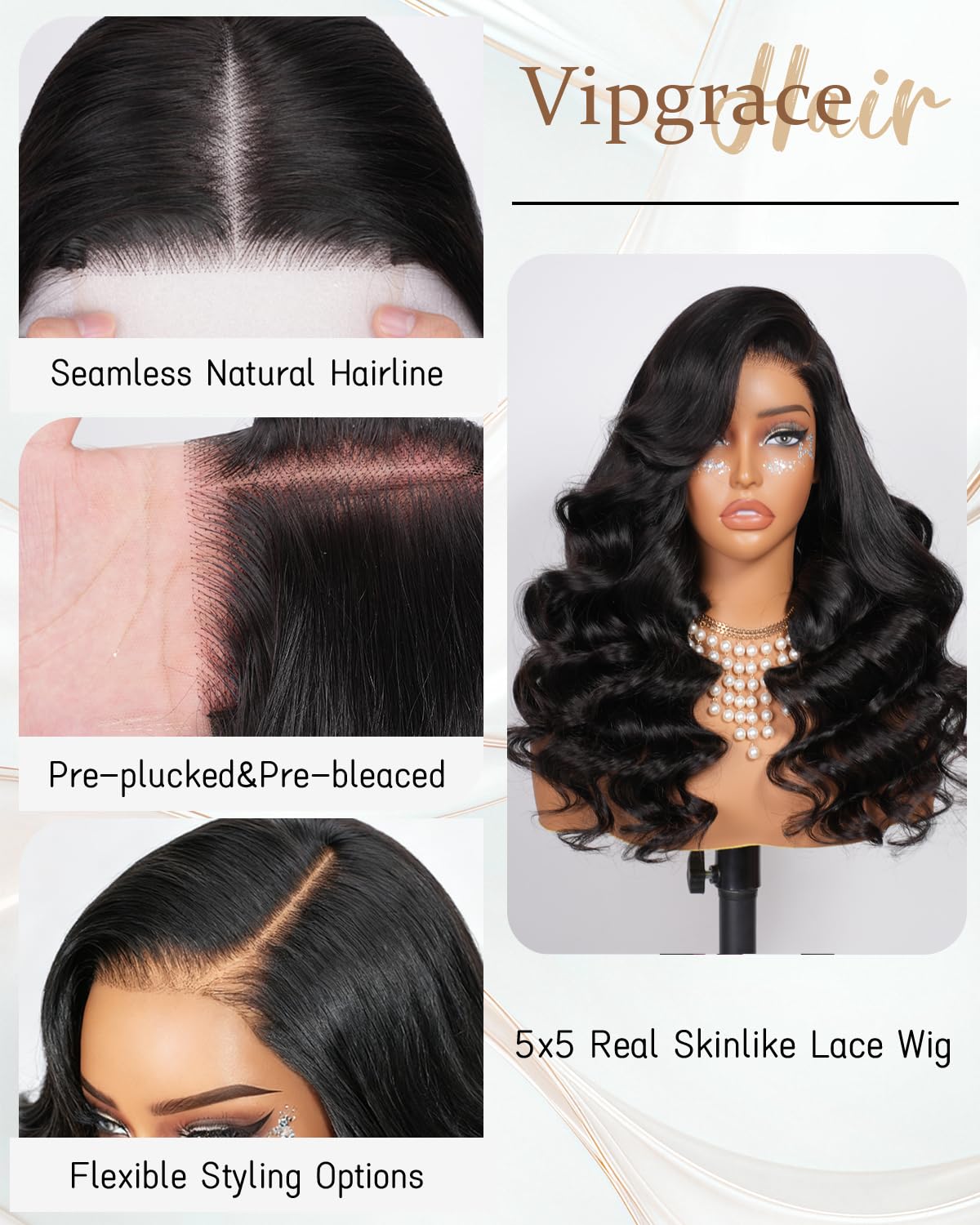 Vipgrace body wave texture for natural movement