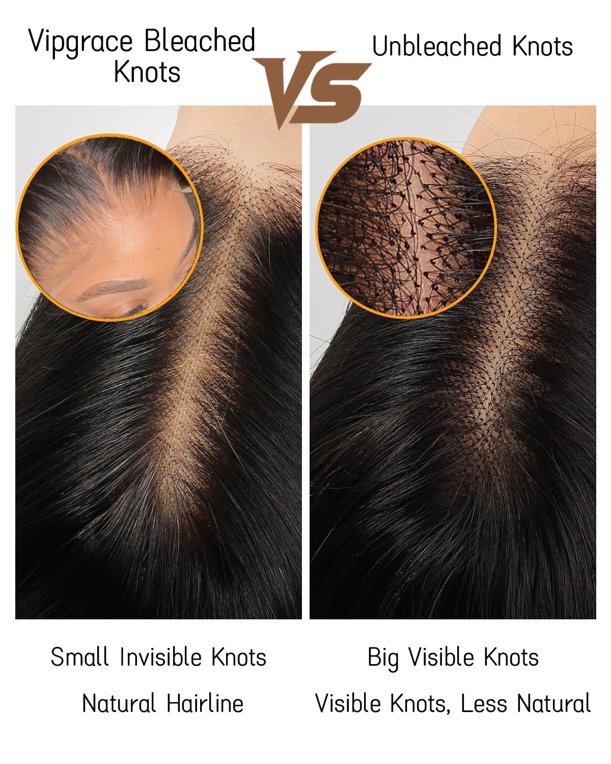 Vipgrace natural-looking hairline on model for daily use