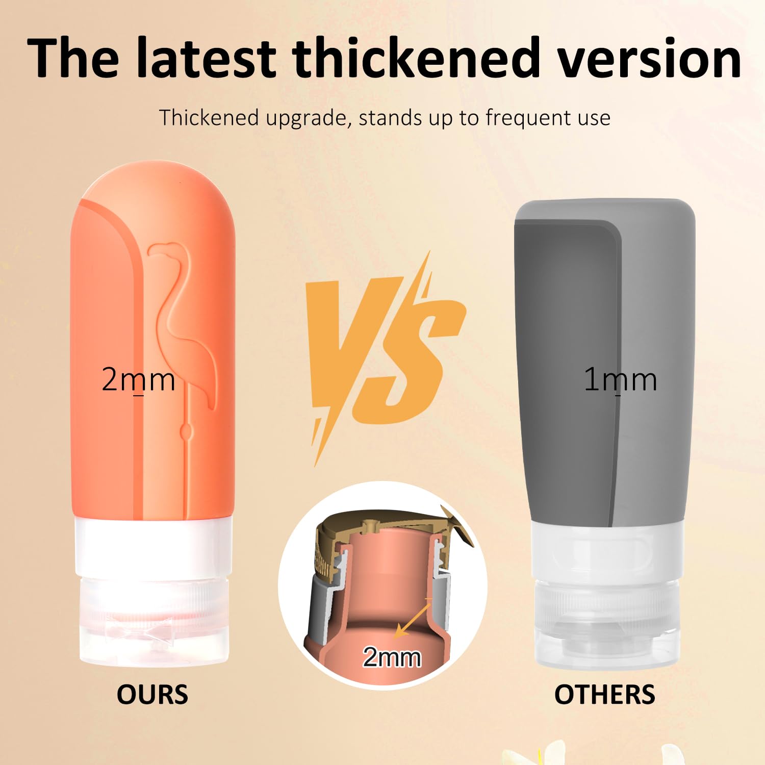 Vipop wide-mouth travel bottles for effortless filling and cleaning