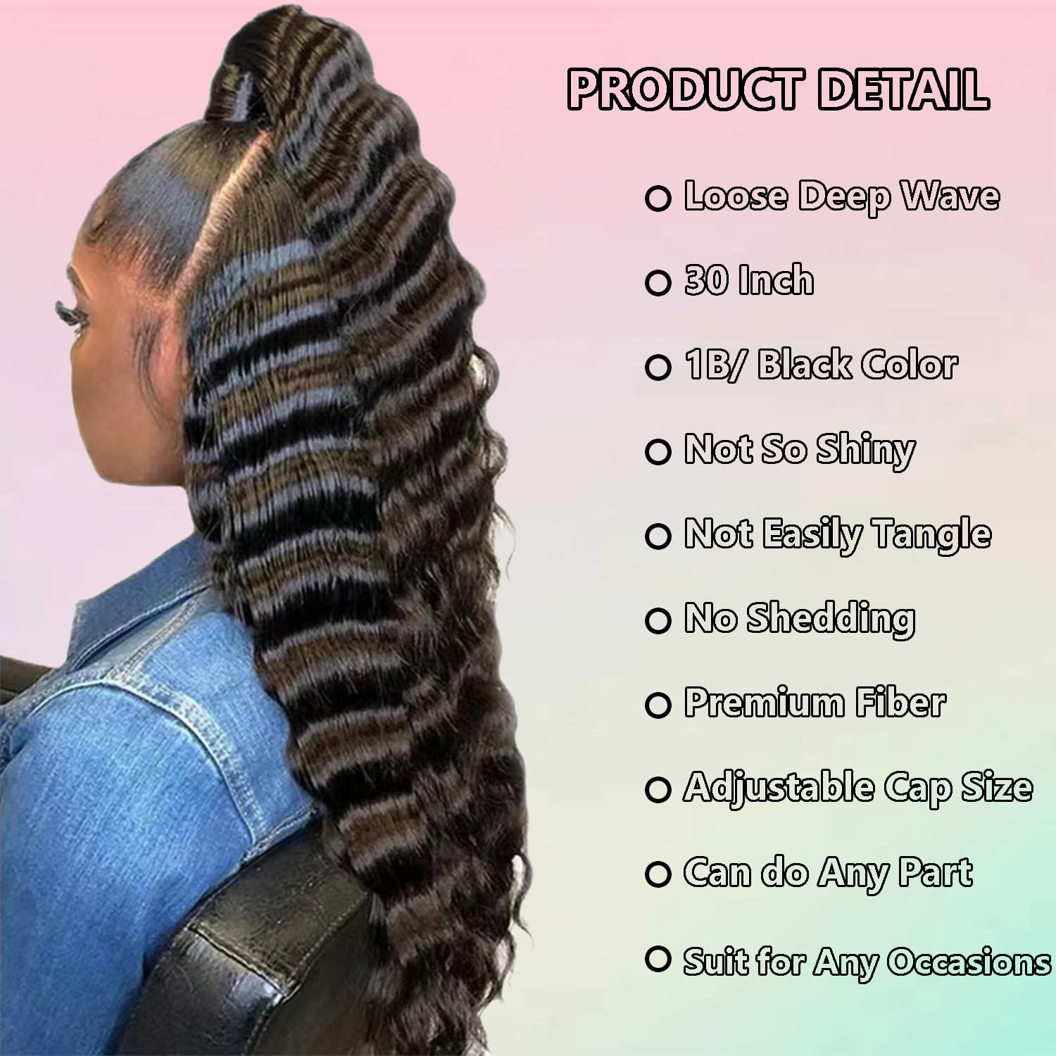 VIPPRETTY 30-inch deep wave wig for dramatic evening looks.