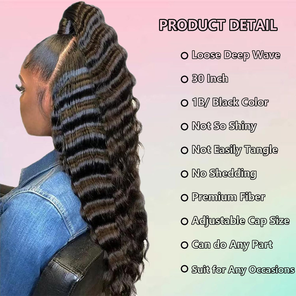 VIPPRETTY 30-inch deep wave wig for dramatic evening looks.