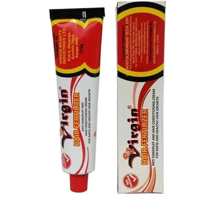 Virgin Hair Fertilizer New Improved 125g packshot for scalp nourishment and hair strength