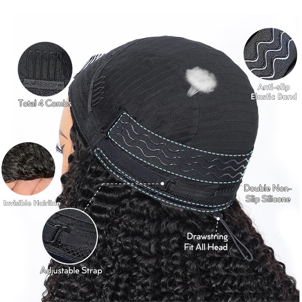 Virginess go-glueless half wig headband look enables versatile styling.