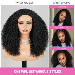 Virginess half-wig drawstring feature for adjustable size and comfy wear.