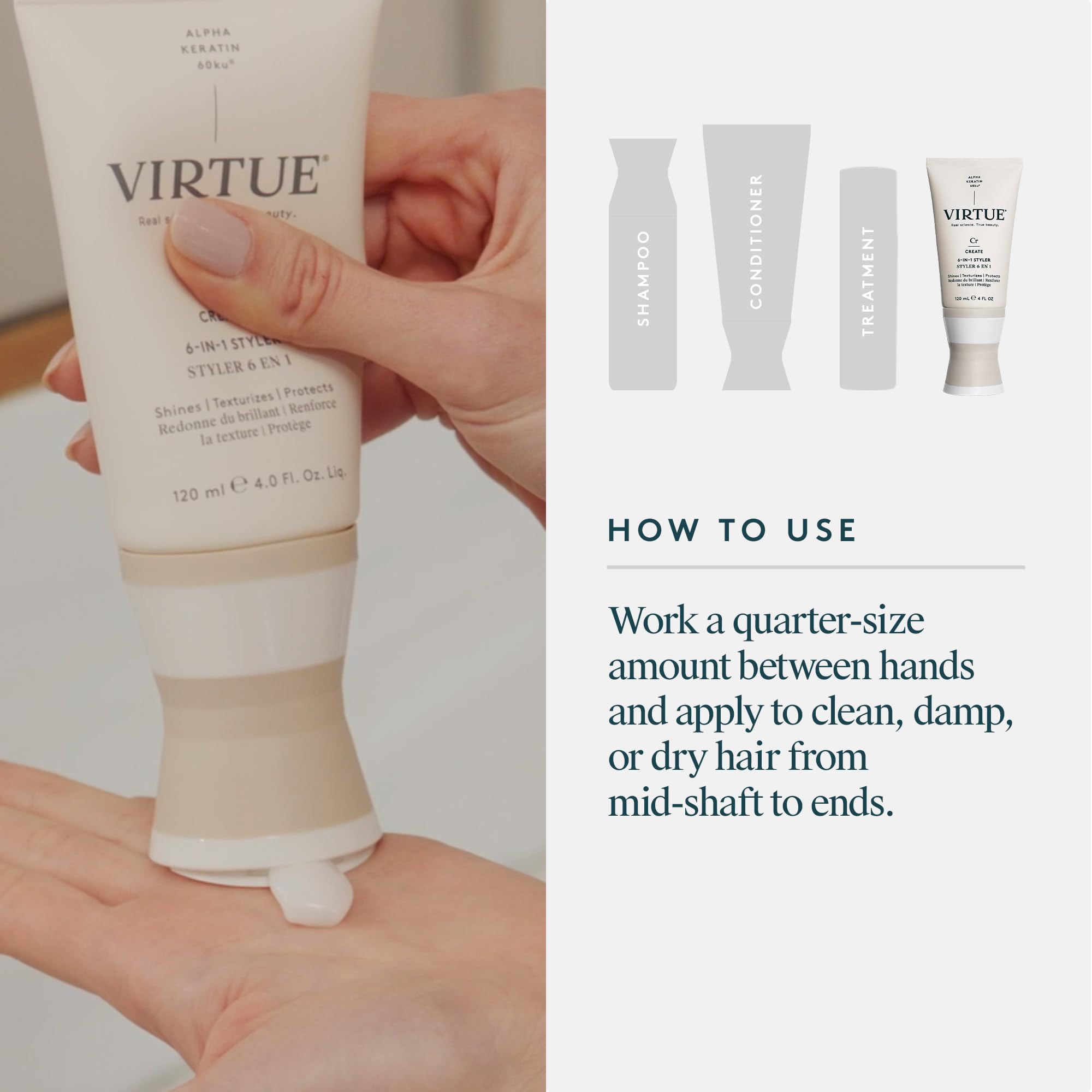 Virtue 6-en-1 apto para color tratado y tratamientos químicos