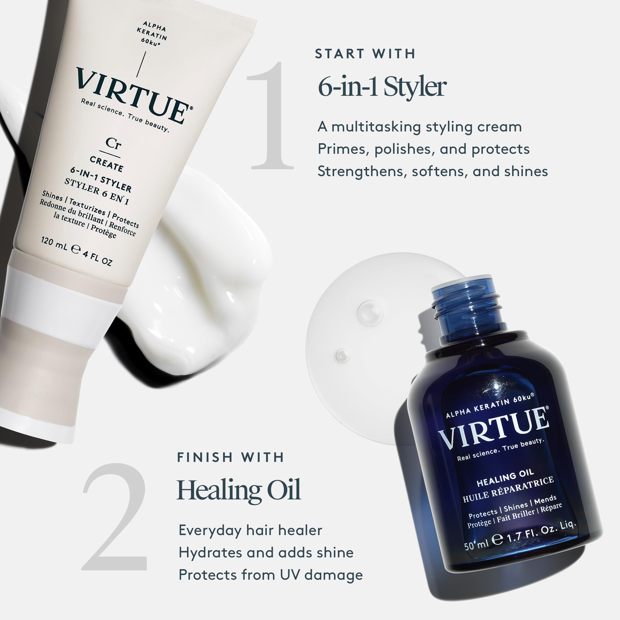 Virtue 6-en-1 protección calor ligera para herramientas de peinado