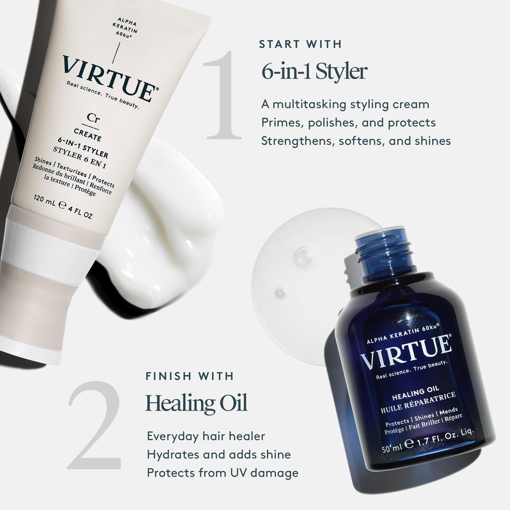 Virtue 6-en-1 protección calor ligera para herramientas de peinado