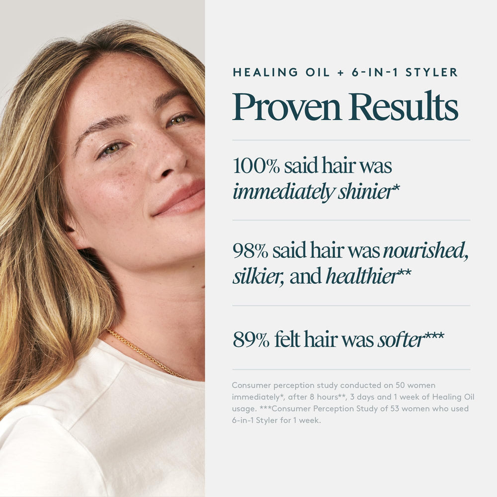 VIRTUE 6-in-1 Hair Styler application demonstrates smooth styling and protection