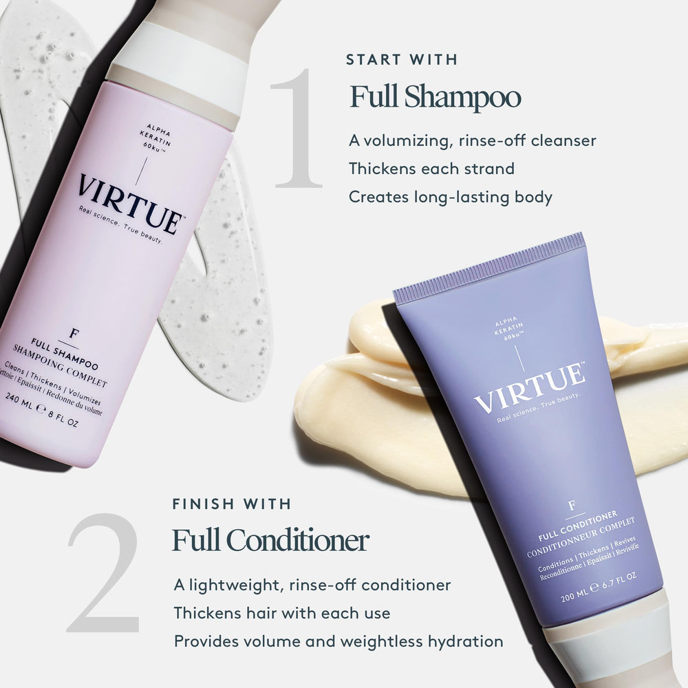 VIRTUE Alpha Keratin 60ku close-up packaging label communicates premium.