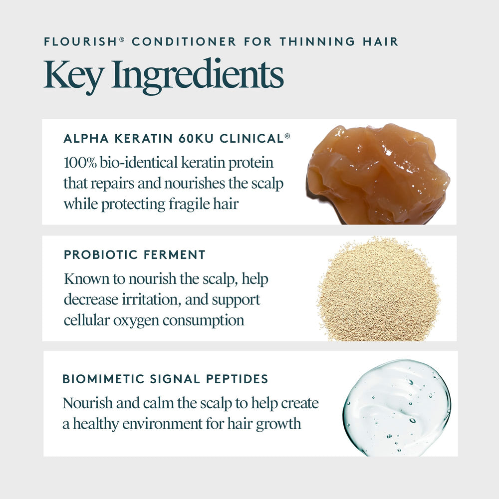 Cabello fino se siente más fibroso y manejable con Flourish.