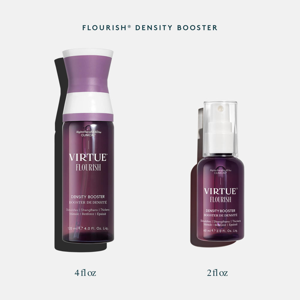 Virtue Flourish Density Booster packaging note safe for color-treated hair.