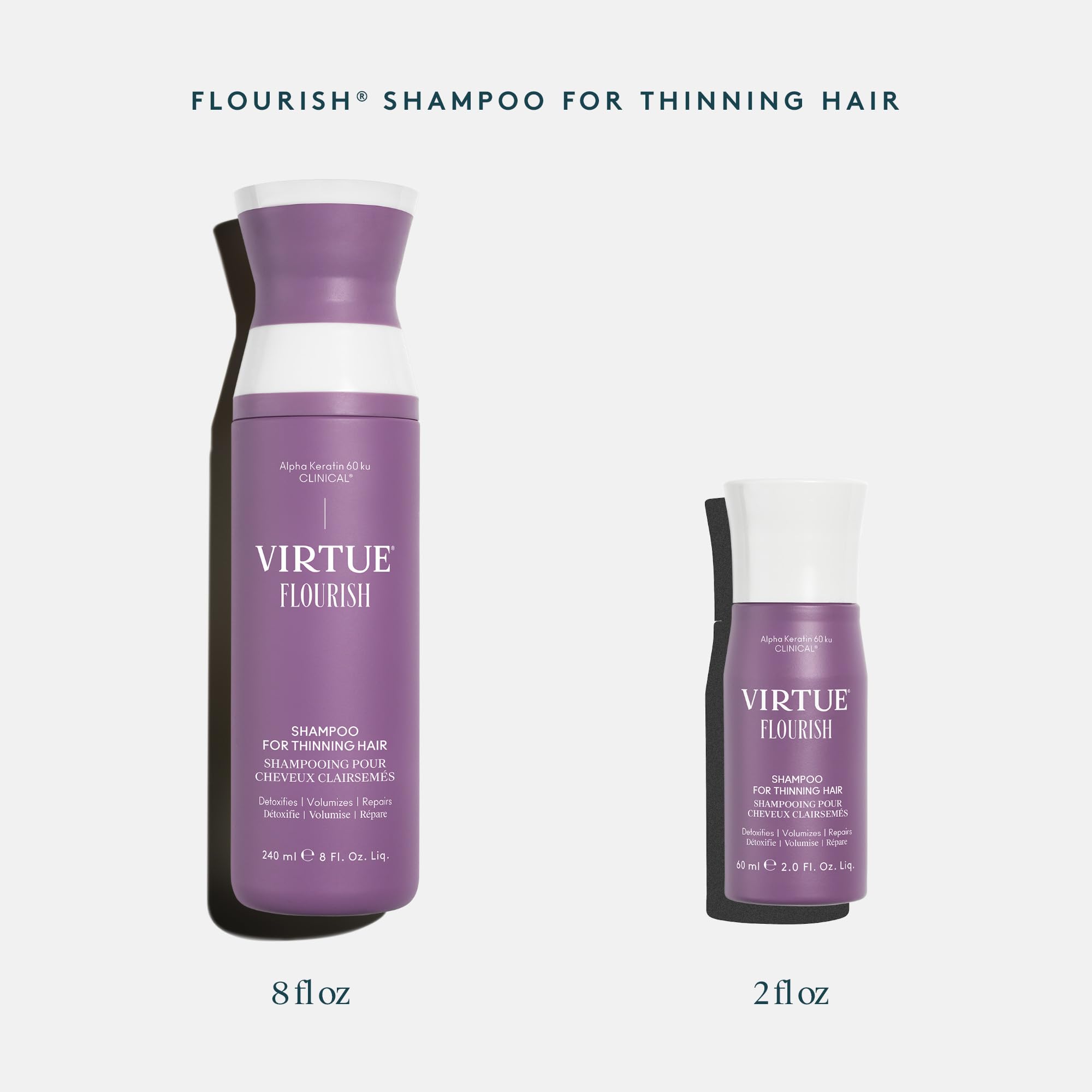 Spa-like fragrance of Virtue Flourish Shampoo with herbal and citrus notes.