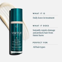VIRTUE Recovery Damage Reverse Hair Serum cream-to-serum texture ready for glide.