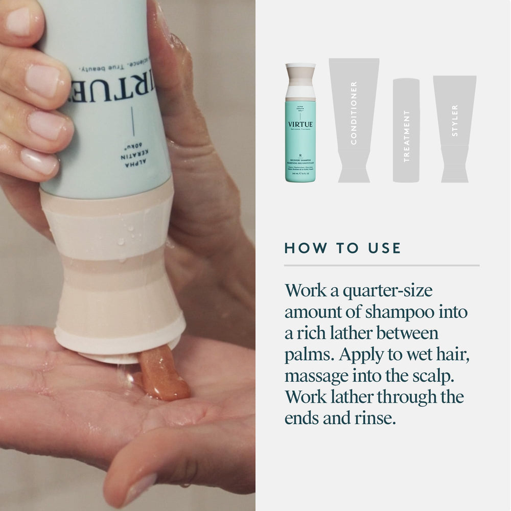 Aceite de semilla de baobab presente en VIRTUE Recovery Shampoo para nutrición ligera.