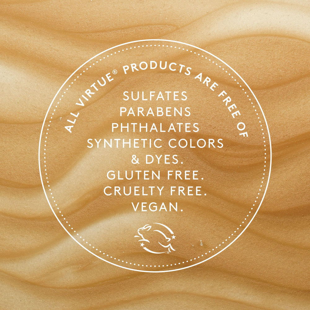 VIRTUE Recovery Shampoo result shows softer, shinier hair after use.