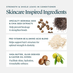 VIRTUE Strength & Shield softened strands after application for smoother ends.