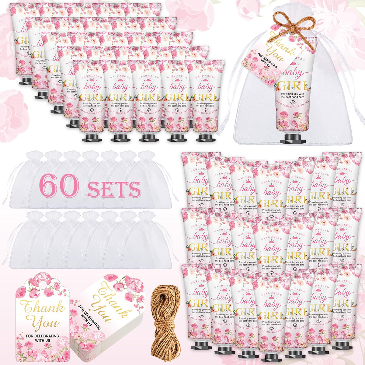 VISCOO baby shower hand cream gift set with cherry blossom scent for guests.