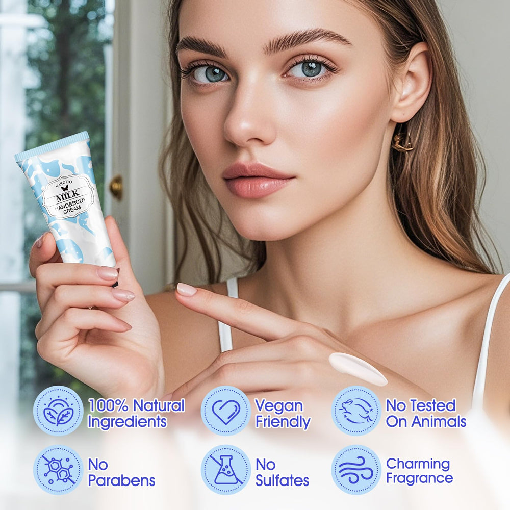 VISCOO crema de manos ingredientes naturales y vitaminas para cuidado diario.