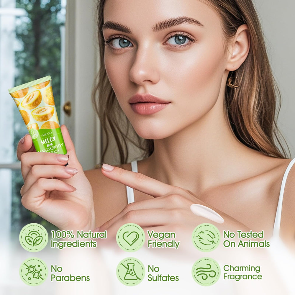 VISCOO peach-chamomile fragrance for bright scent and quick absorption.