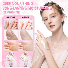 VISCOO pink floral design hand cream ideal for baby shower decor.