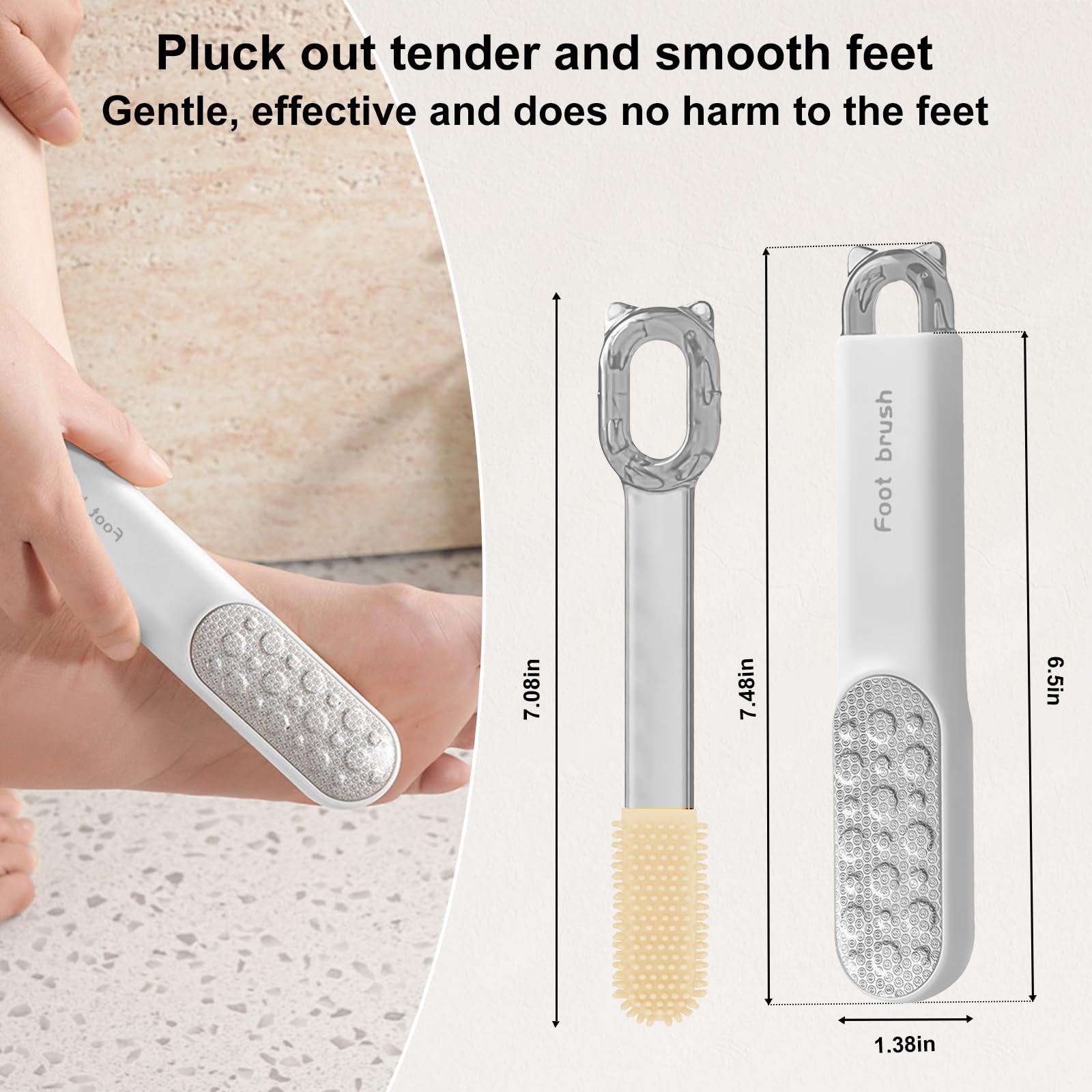 VISDOLL detachable toe brush aids clean, thorough pedicure sessions.