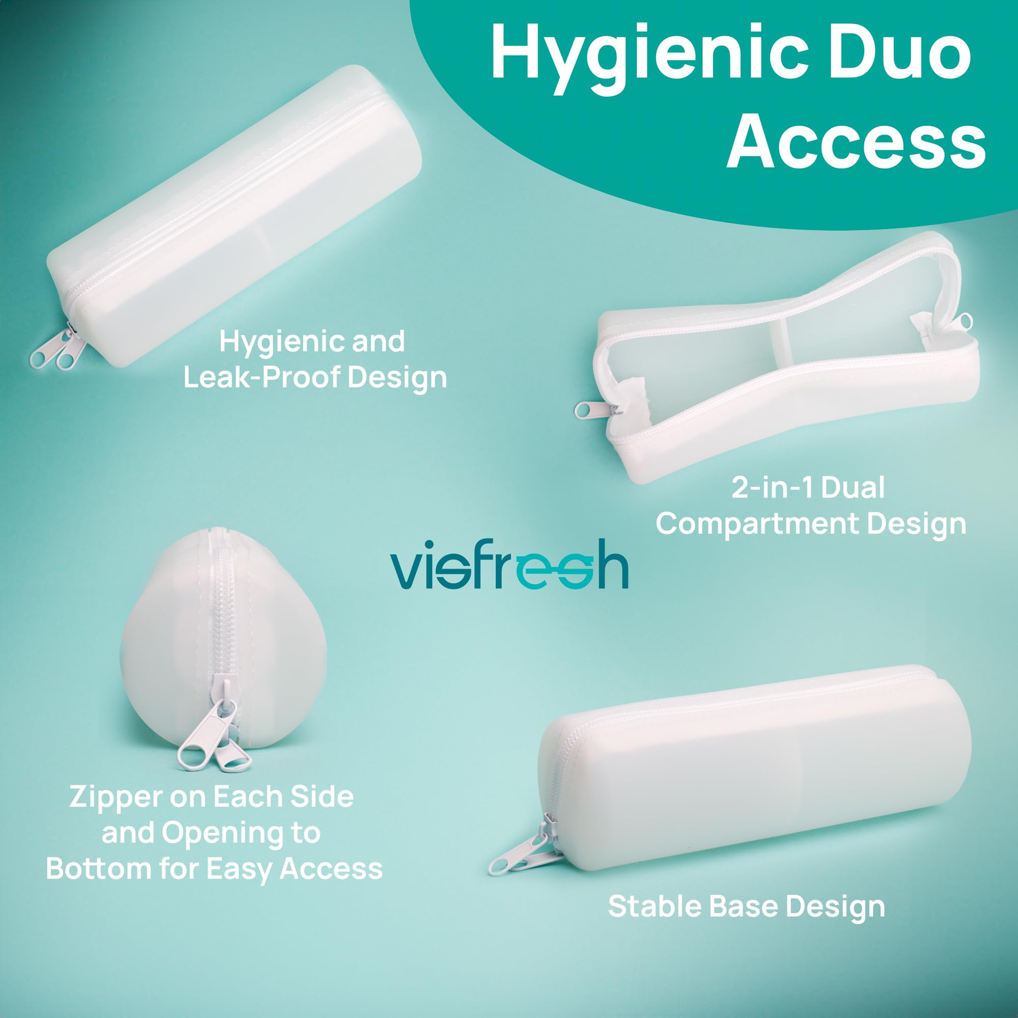 Visfresh dual zippers provide secure easy access.