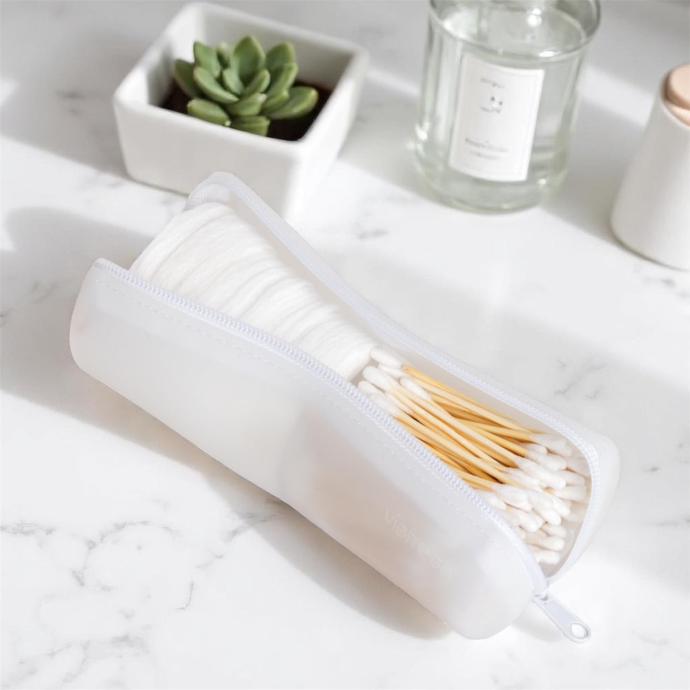 Visfresh large-capacity qtips and cotton pads fit easily