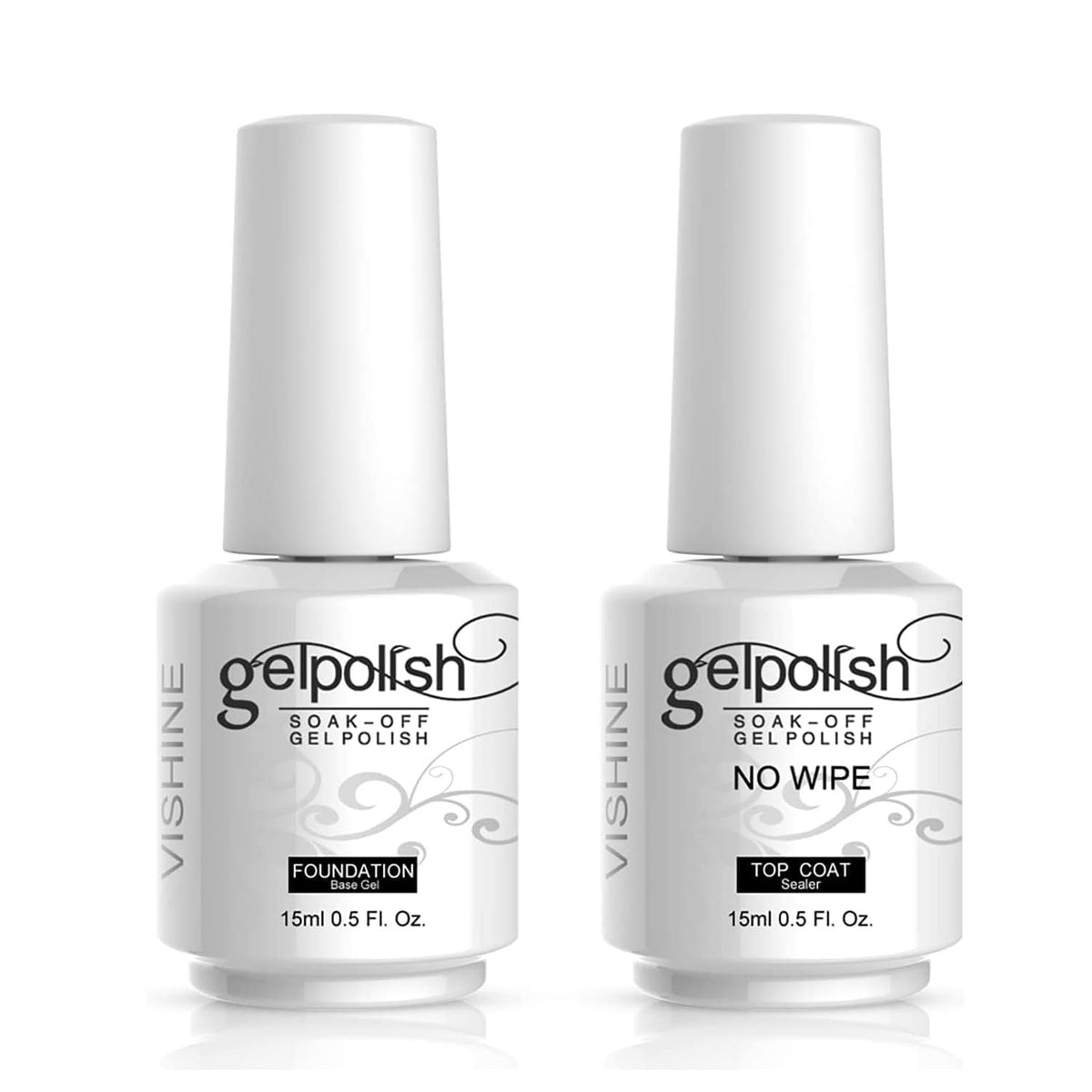Vishine capa-base: botella base con acabado espejo para uñas duraderas.