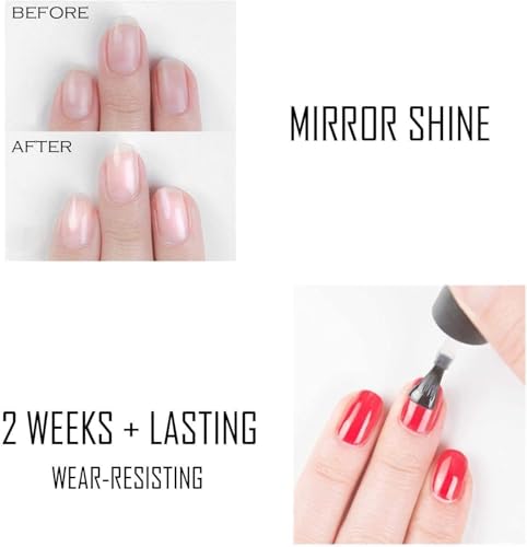 Vishine capa-top sin limpieza: top coat brillo duradero para manicuras.