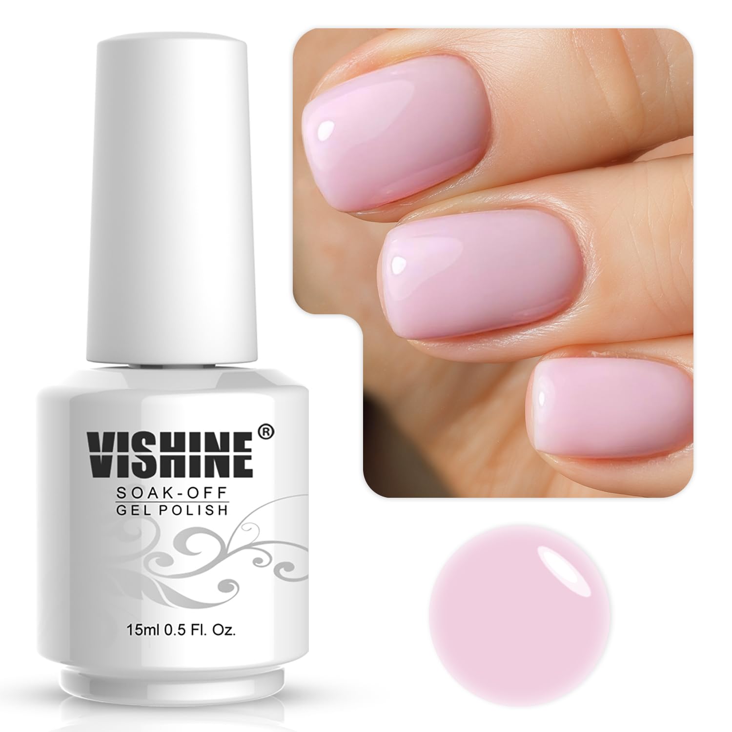 Vishine jelly crystal pink neutral tone gives natural-looking nails