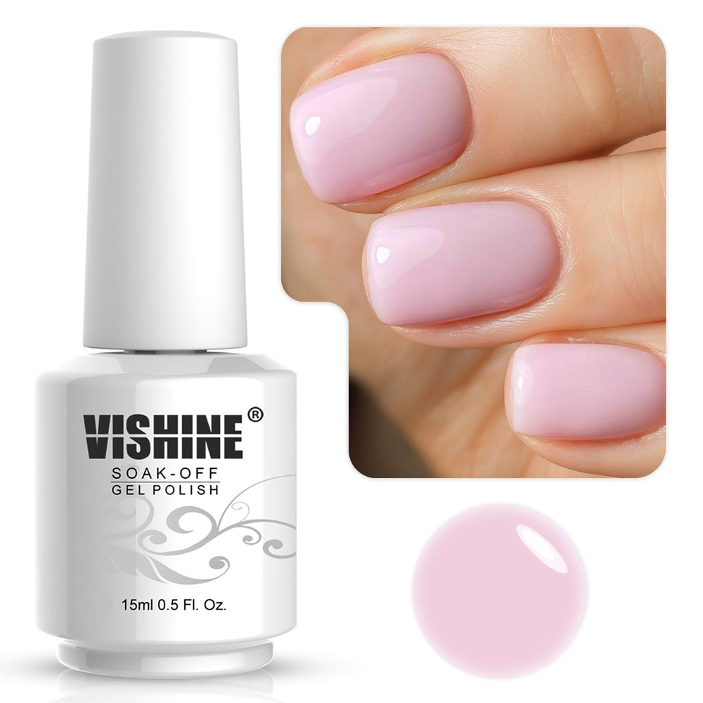 Vishine jelly crystal pink neutral tone gives natural-looking nails