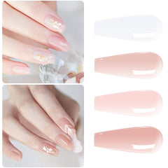 Vishine jelly gel nail swatches showing buildable sheer layers and depth