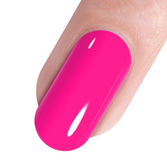 Vishine Hot Pink gel polish brush applying smooth even coat