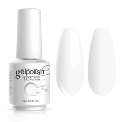 Vishine Pure White gelpolish bottle close-up for crisp French tips