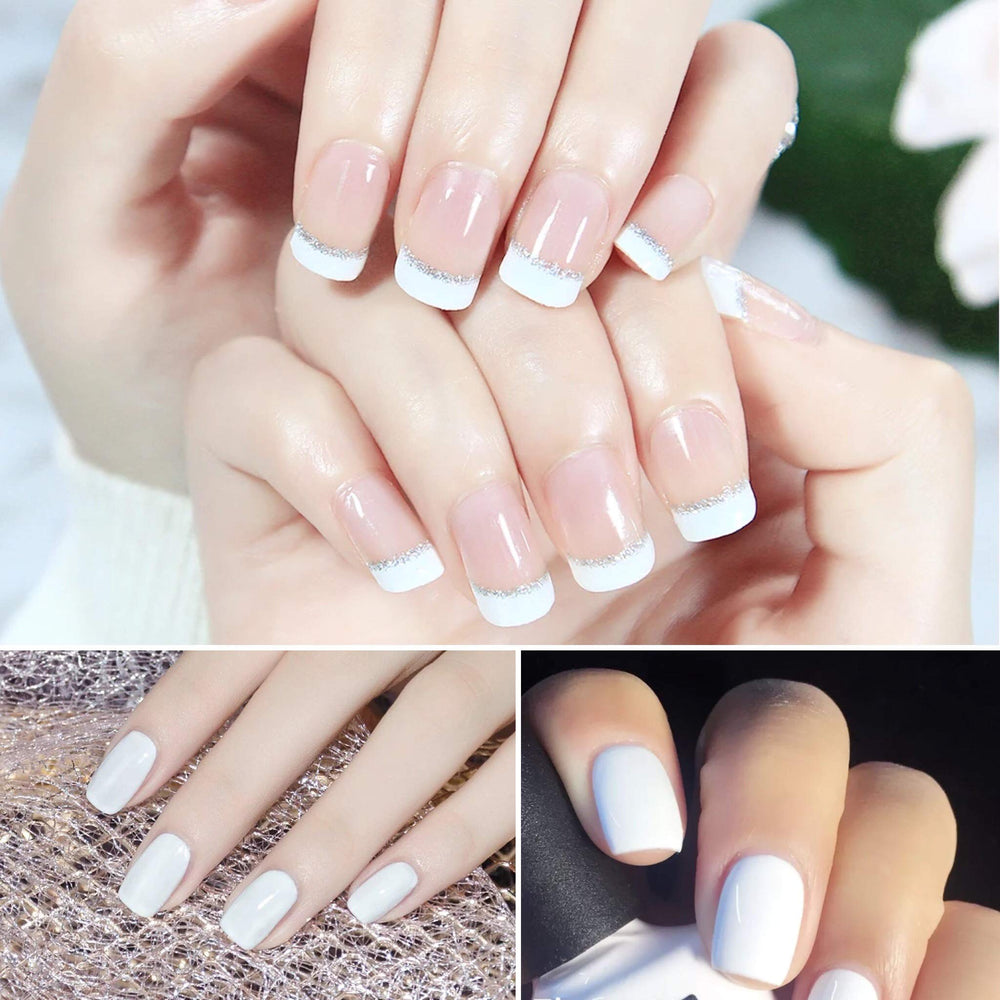 Vishine Pure White gelpolish dry-time swatch shows cure readiness